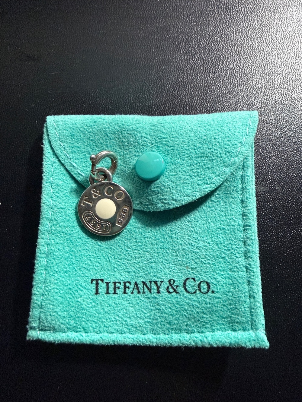 Authentic Tiffany & Co. Sterling Silver Round Tag Charm - Picture 4 of 5